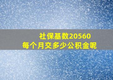 社保基数20560 每个月交多少公积金呢